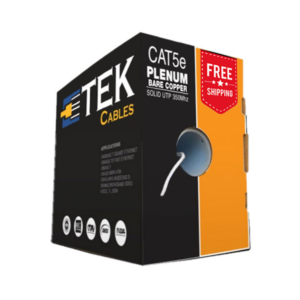 CAT5E PLENUM 1000FT CMP, BARE COPPER 24AWG, 350MHZ ETHERNET CABLE BLUE WHITE