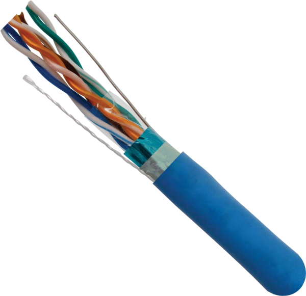 1000ft CAT5E 24 AWG F/UTP Solid Bare Copper Cable with Plenum Rated PVC Jacket