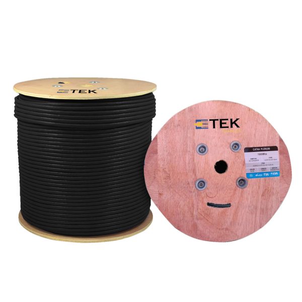 Cat6A Plenum CMP 750Mhz Network Ethernet Solid Cable Black